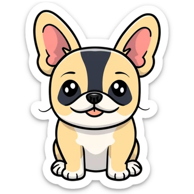 cute french bulldog smiling sticker