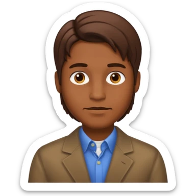 a man with brown Middle parting hairstyle sticker