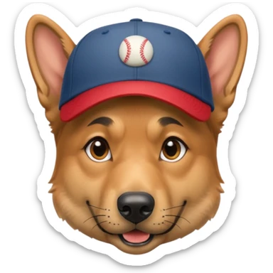 German shephard head with cap wore backwards  sticker
