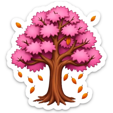 sweet pink autumn tree sticker