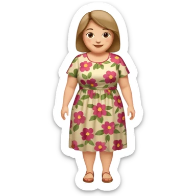 mujer mediana edad, gordita sonriente full body sticker