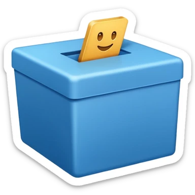 Blue box with a blue check in side sticker