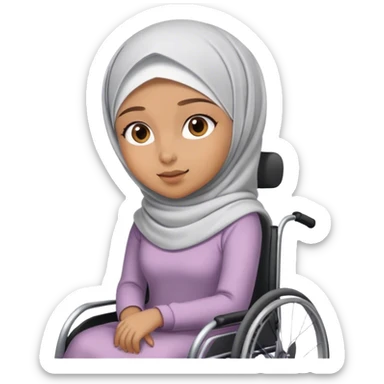 Young Girl with hijab in wheelchair sticker