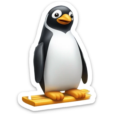 Penguin sitting on a playground swing sticker