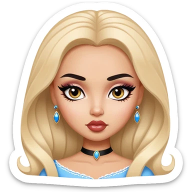 russian features, beauty, pretty eyes, black eyeliner, pretty bratz baddie sticker