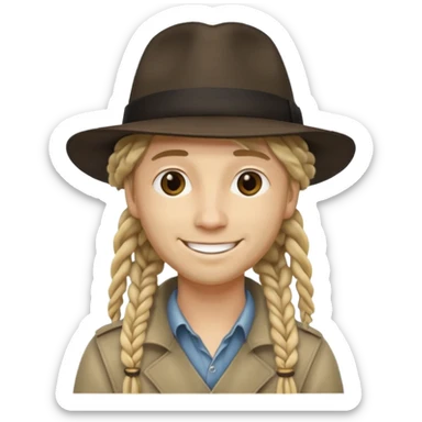 blonde Musician with dreadlocks and fedora sticker