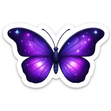 sparkly starry glowing purple-gradient nebula galaxy butterfly sticker