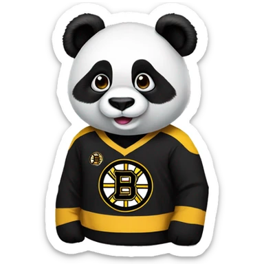 Panda wearing Boston Bruins shirt sticker