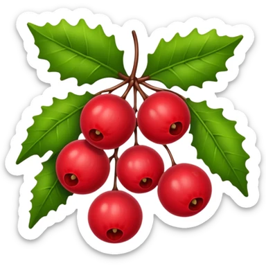 red christmas mistletoe sticker