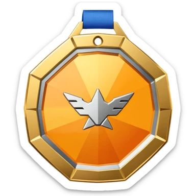 Can you please create a medal like this " 🥇 " that won't have the tape, and that will be octagon shaped. And inside it, instead of having the number " 1 " please change it with Mclaren logo. sticker