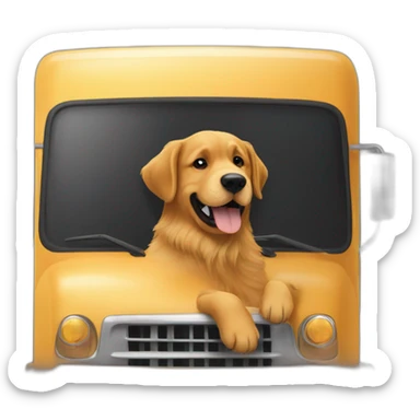 A Golden retriever and a rottweiller hugging on a moving truck sticker