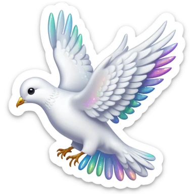 White Sparkly Dove sticker