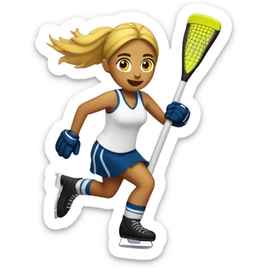 chica corriendo con el palo de hockey y la bocha en las leonas sticker