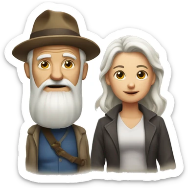 Old man and red siren sticker