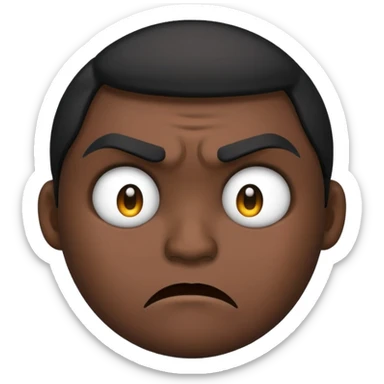 emoji face w a sad frown with a eyebrow mad frown  sticker