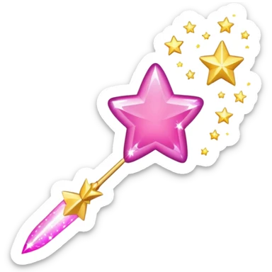 shooting star with a pink heart instead of a star at the end of a wand emoji sticker