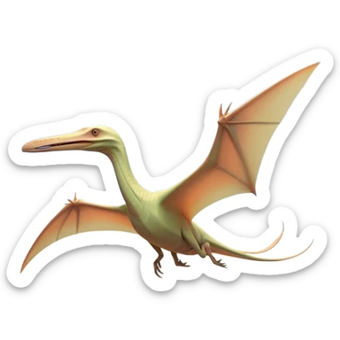 Beautiful and Majestic Pterodactyl Portrait Emoji, Head and body rendered in serene repose with a gentle, content smile, showcasing a slender, aerodynamic form with expansive wings gently folded and eyes softly closed in tranquil slumber, Simplified yet exquisitely endearing features, highly detailed, glowing with a soft, drowsy celestial light, high shine, relaxed and utterly majestic, stylized with an air of timeless aerial splendor, soft glowing outline, capturing the essence of a beautiful and majestic Pterodactyl that embodies the pure grace of prehistoric flight! sticker