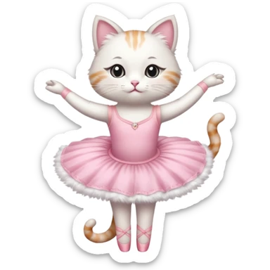 Cat wearing ballerina outfit sticker