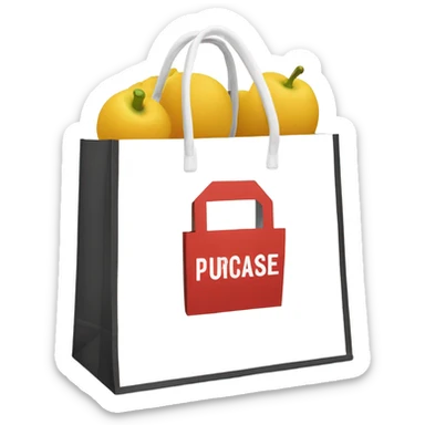 shoppingbag written ”Purchase” on it sticker