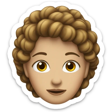 femme cheveux châtains, ondulés, attachés avec les yeux bleus sticker