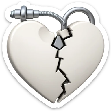 broken heart sticked together (divorce) with a clamp sticker