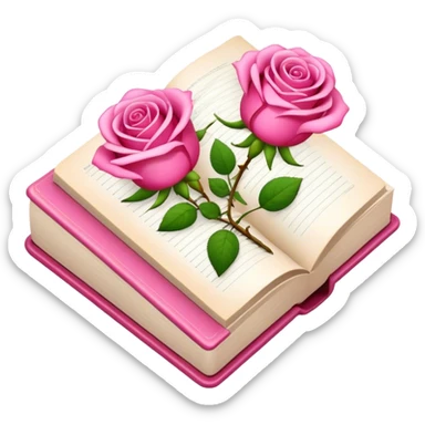 Icone book utilise couleurs rose pour les details  sticker