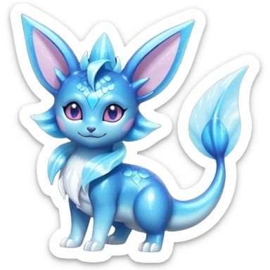 Black Oily Smooth Glossy Glittery Scaled Shiny  Vaporeon-Glaceon-Sylveon-Amaura-Fakémon-fusion sticker