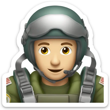 Caucasian male fighter pilot parachuting sticker