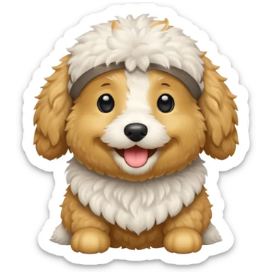 Can you make me an emoji of a white mini golden-doodle  sticker
