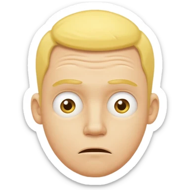 Very exhausted and confused emoji but with some humour about it - yellow man not realistic face sticker