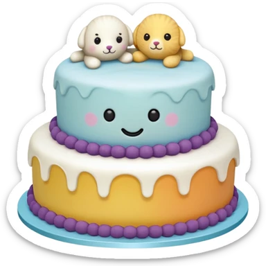Jellycat stuffed animal cake sticker