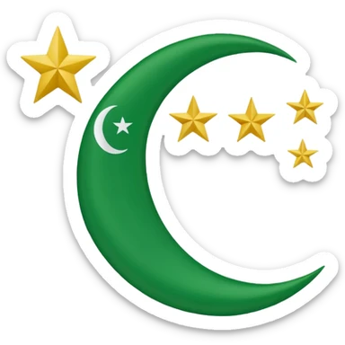 Small pti flag with moon and star make one for chat sticker