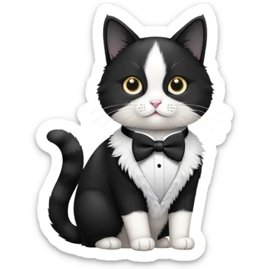 Tuxedo cat woth rex bowtie sticker