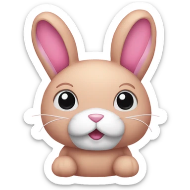 Pink bunny stuffed animal  sticker