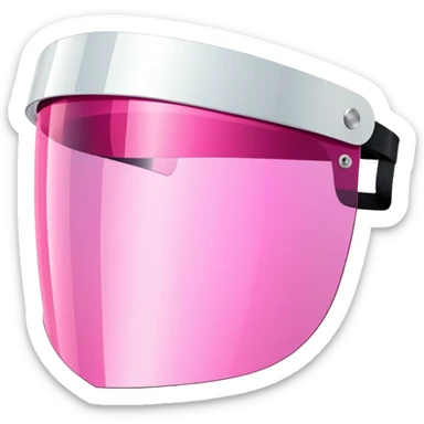 curved frameless pink shield visor, Y2K fashion, sleek one-piece lens design sticker
