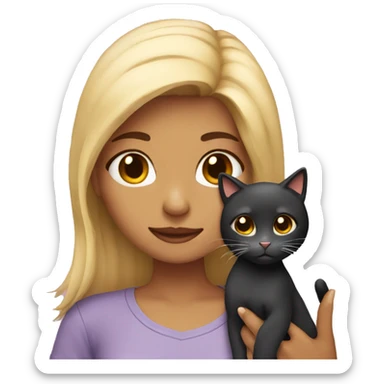 A girl with a cat sticker