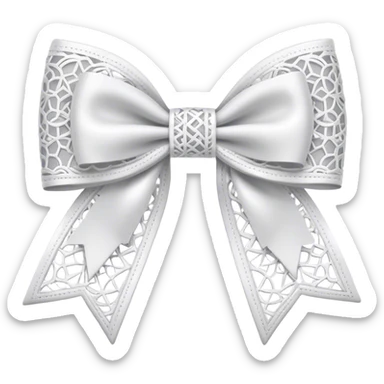 white lacey bow sticker