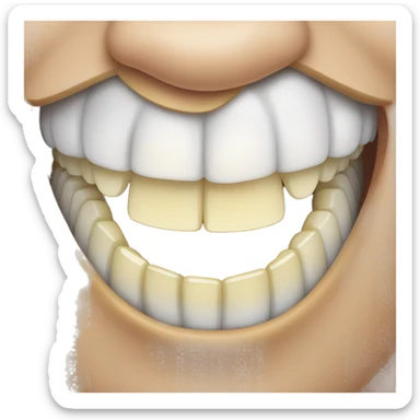 smile-emoji-with hyper realistic teeth sticker