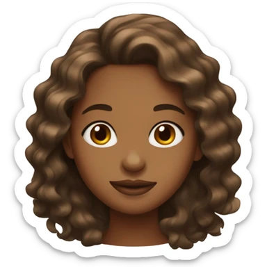 Brown girl with wavy hair sticker