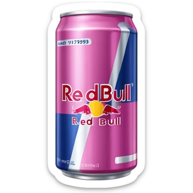 A perfect, aesthetic pink can of Redbull sticker