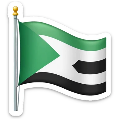 I want a flag as a emoji its made by three colours white green and black sticker