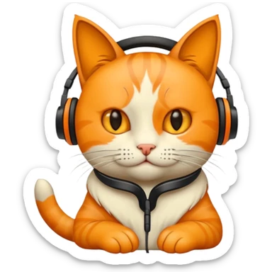 gato gritando con un microfono y con auriculares sticker