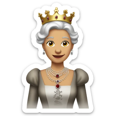 queen elizabeth but with a sissor costume sticker