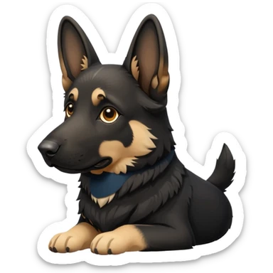 German shepherd dog that is mainly black with some light cream colored fur sticker