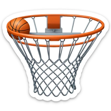 Chrome metallic basketball hoop  sticker