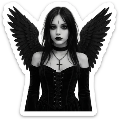 goth angel  object remove background    sticker