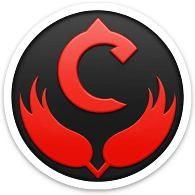 Círculo totalmente negro, adentro del círculo un símbolo de encendido y apagado en color blanco a un lado del símbolo la letra N el color rojo sticker