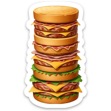 A savory food tower built from stacked meats sticker
