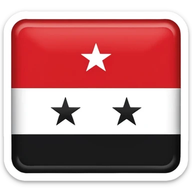 Sticker designed on new syrian flag with 3 red stars sticker