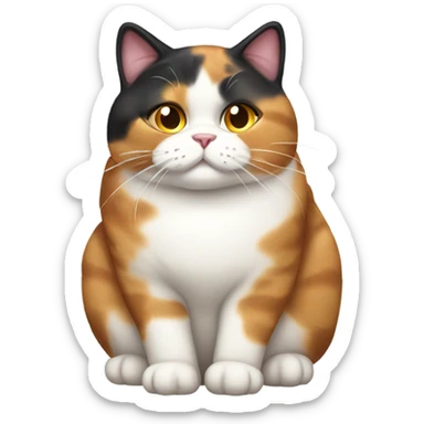 Fat calico cat sticker